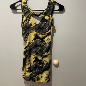Black and Yellow Marble Tank Blouse
